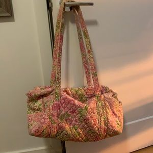 Pink and Green Vera Bradley Small Duffel